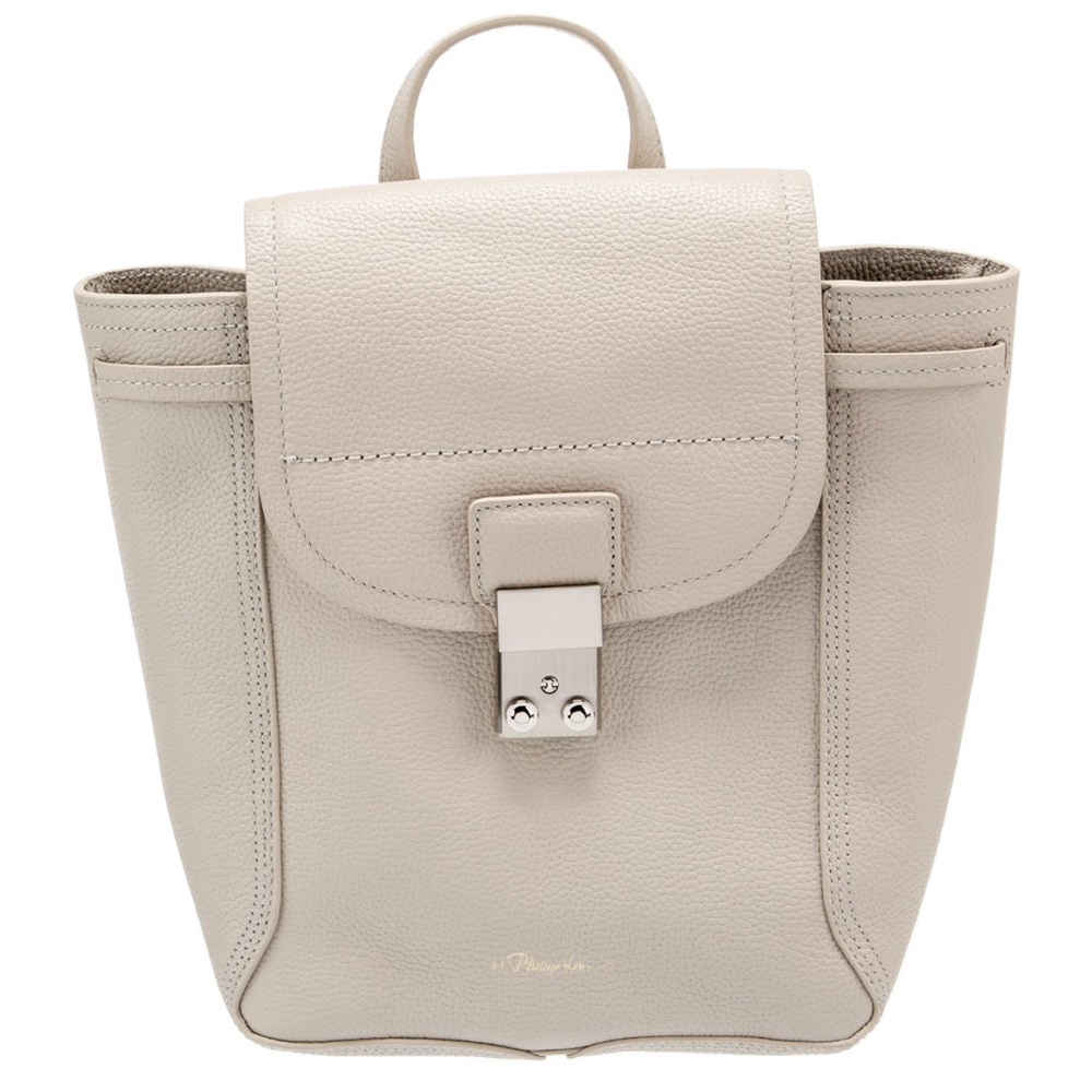 3.1 Phillip Lim Cream Leather Backpack with Structured Design